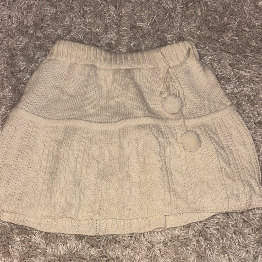 Urban Outfitters Cream Knit Mini Skirt